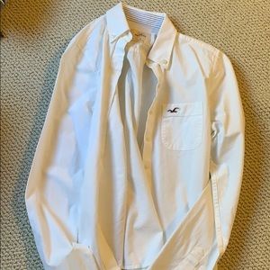 Hollister white button up top